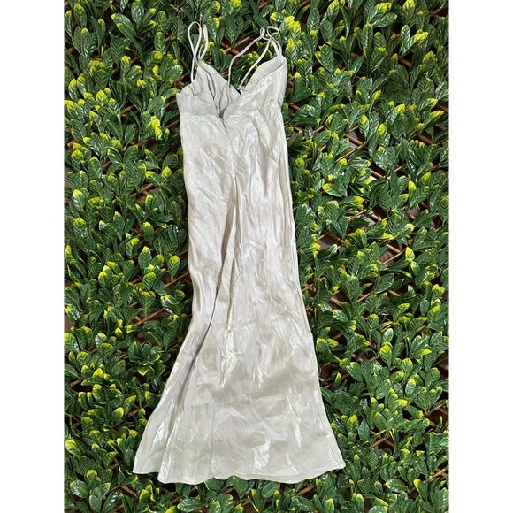 Wild Fable Women's Iridescent Maxi Slip Dress Gray Sz XXS - Picture 3 of 6